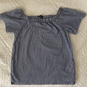 Banana Republic Navy and White Striped Blouse